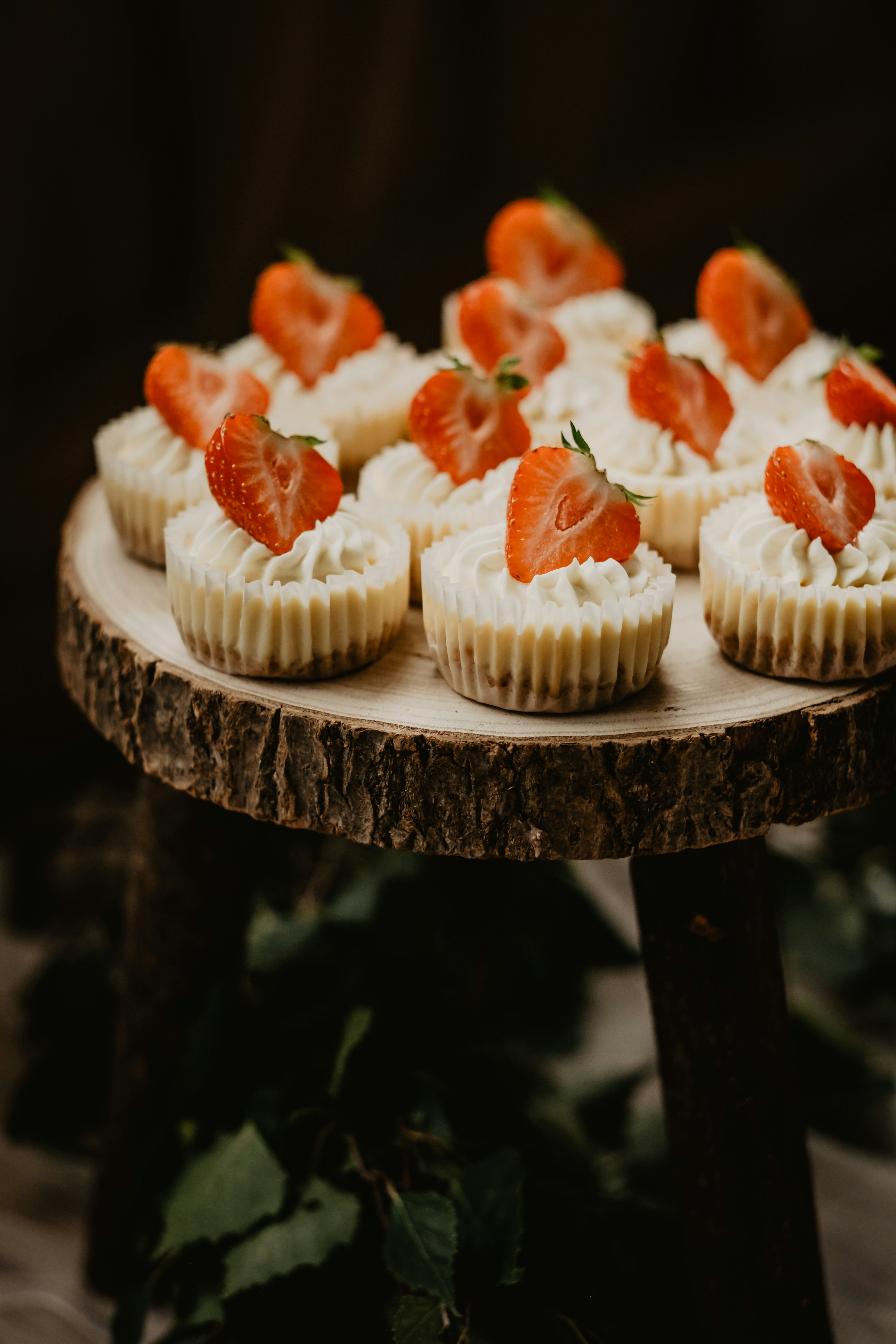 cupcakes on black metal rack